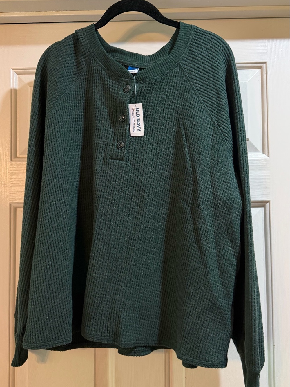Old Navy Forest Green Ribbed Henley Sweater NWT